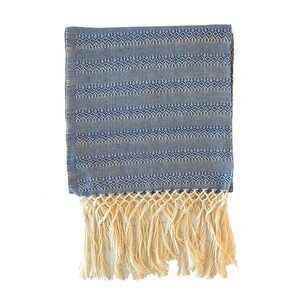 5437 Mexican Handmade Cotton Rebozo Shawl (blue